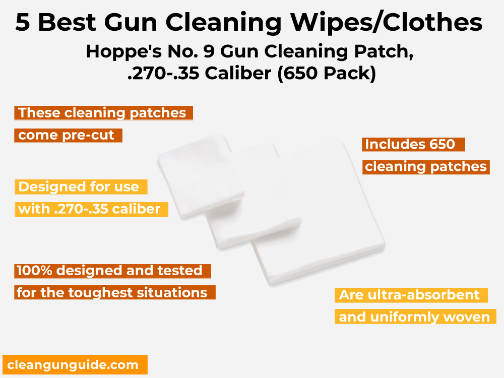 Hoppe's No. 9 Gun Cleaning Patch, .270-.35 Caliber (650 Pack) – Review, Pros and Cons
